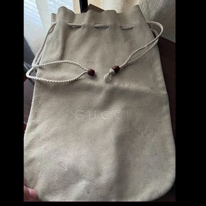 Gucci suede drawstring bag, Wine Pouch.